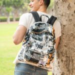 URBAN PRINTY TEXT PATTERN NEWSPAPER BACKPACK – LIMITED
